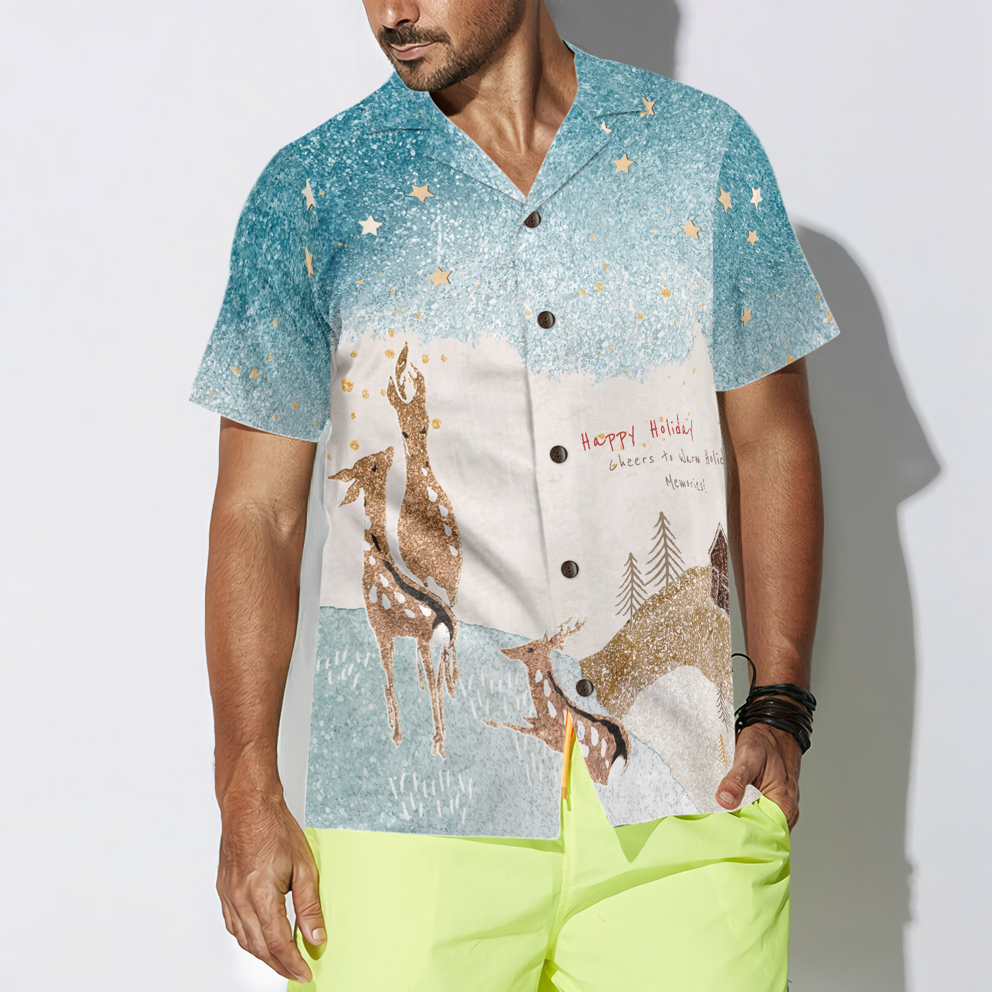 Luvik | Hyperfavor Rennes Lumiere Lumiere Hawaii Paita, Joulupaidat Lyhyt Hihainen Napituspaita Miehille ja Naisille