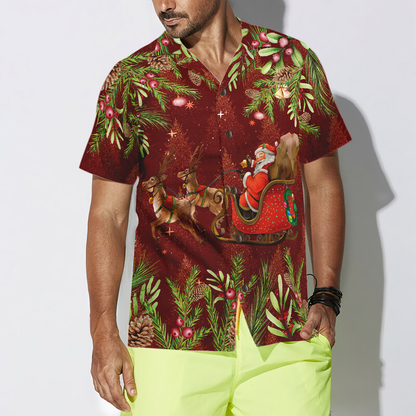 Luvik | Hyperfavor Santa Santa Haalarit 2 Mallia Hawaiian Paita, Lyhyt Hihainen Joulupaita Napilla Miehille ja Naisille