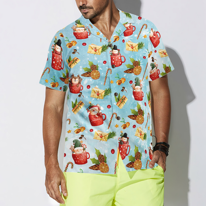 Luvik | Hyperfavor Santa joulumotiivi 2 motiivilla havaijin paita, lyhythihainen joulupaita nappikiinnityksellä miehille ja naisille