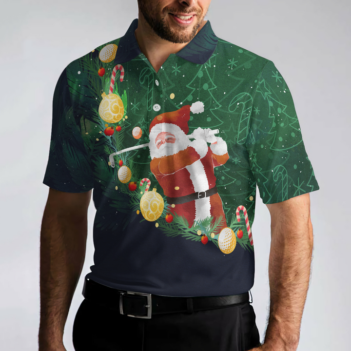 Luvik | Julpoloskjorte - Korte ermer herre golftrøye - Golftrøye med Santa-tema - Julegaveidé for menn