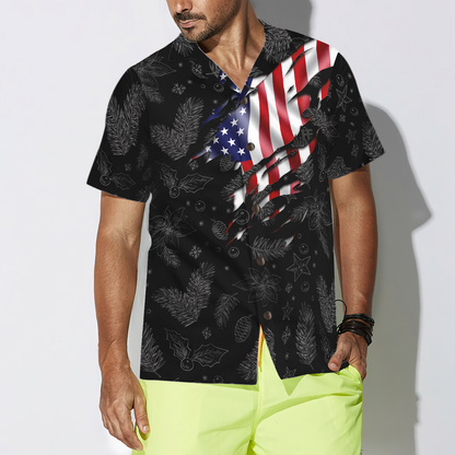 Luvik | Hyperfavor Jouluhawaiipaidat, Lyhytnähtävä Yhdysvaltain lippumalli joulupaita, Joulupaitojen lahjaidea miehille ja naisille