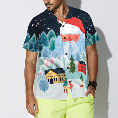 Luvik | Hyperfavor Noël Miesten ja naisten hawaijipaidat, Santa Tower -napillinen hawaijipaita Lyhythihainen paita
