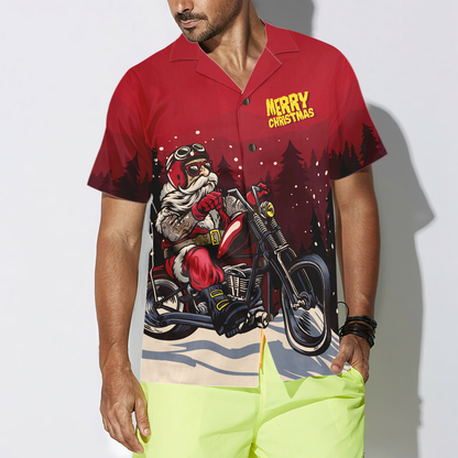 Luvik | Joulun Hawaiian-paidat Hyperfavor, Santa-moottoripaita lyhyt hiha, Joululahjaidea miehille ja naisille
