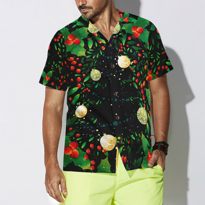 Luvik | Hyperfavor joulukuusen kuvio Havaijipaita, lyhythihainen joulupaita nappikauluksella miehille ja naisille