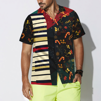 Luvik | Hyperfavor joulumotiivi pianohawaiipaitojen kanssa, lyhythihaiset joulupaidat napilliset miesten ja naisten paidat