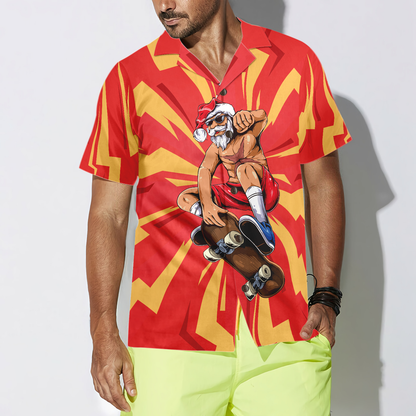 Luvik | Hyperfavor Joulun Hawaiian-paidat miehille ja naisille, Santa Skeittari Lyhythihainen Hawaiian-paita