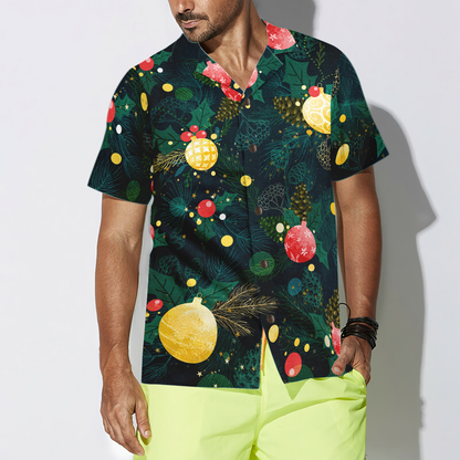 Luvik | Jouluhawaii-paidat Hyperfavor, joulukuusen koristeita esittävät lyhythihaiset paidat, joululahjaidea miehille ja naisille