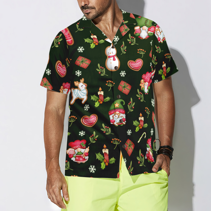 Luvik | Hawaiian shirts Hyperfavor joululle miehille ja naisille, Tonttu Hyvää Joulua Hawaiian-paita Napillinen Lyhythihainen