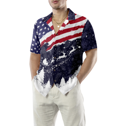 Luvik | Jouluhawaiipaidat Hyperfavor, lyhythihainen USA-lippukuosisella T-paidalla, joulupaitana idea lahjaksi miehille ja naisille