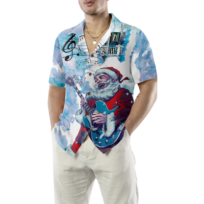 Luvik | Jouluhawaiipaidat Hyperfavor, lyhythihainen joulupukin kitaramusiikkikuosiset paidat, joululahjapaitaidea miehille ja naisille