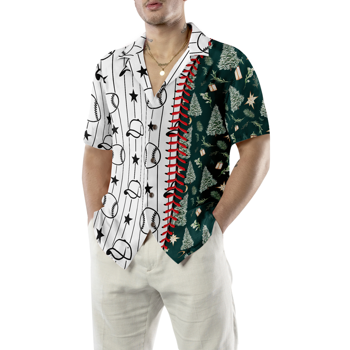 Luvik | Hyperfavor Julehawaiiskjorter, kortermet baseball-trykk T-skjorte, julegaveide t-skjorte til menn og kvinner