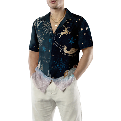 Luvik | Hyperfavor Jouluhawaiipaitoja, lyhythihainen paita tummasta lumiolennaisesta, joululahjaidea miehille ja naisille