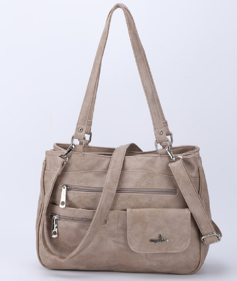 Multi-Compartment Kvinners Skulder- og Crossbody Veske – FlexiCarry | Luvikno