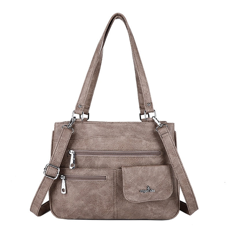 Multi-Compartment Kvinners Skulder- og Crossbody Veske – FlexiCarry | Luvikno