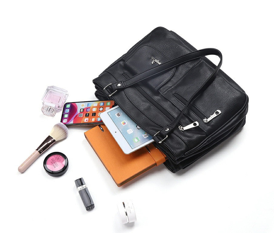 Multi-Compartment Kvinners Skulder- og Crossbody Veske – FlexiCarry | Luvikno