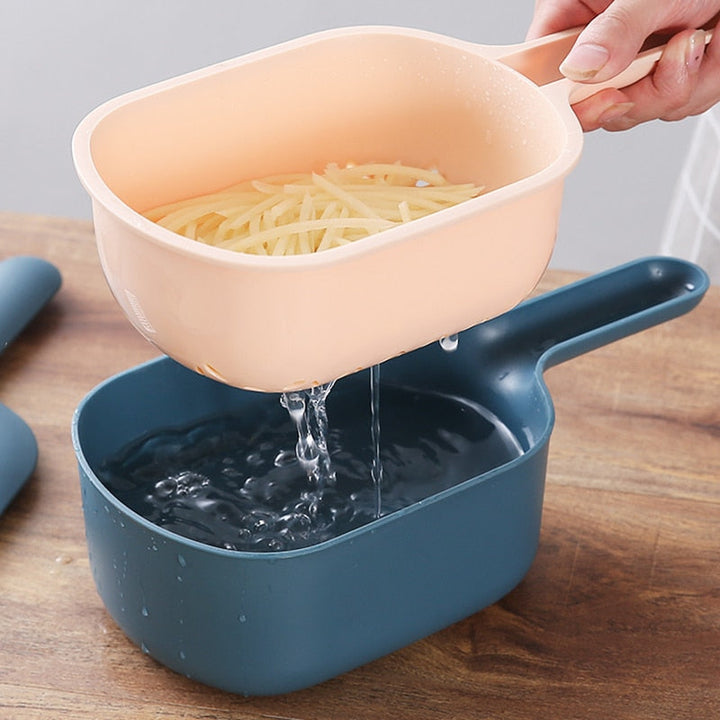Multifunksjonell Mandolin Skiver Cutter Rifter med Sil | Luvikno