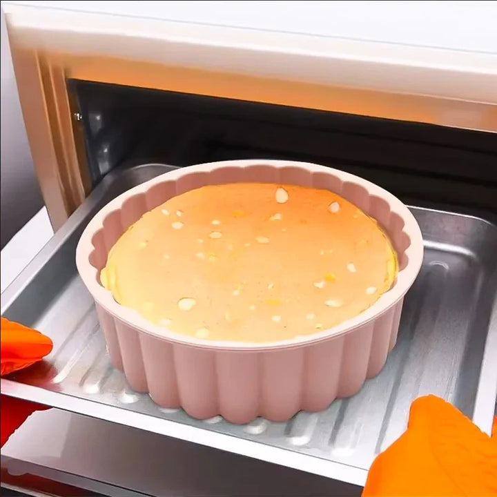 Multifunksjonell Silikon Kakeform Gjenbrukbar Nonstick Rund Bakepan | Luvikno