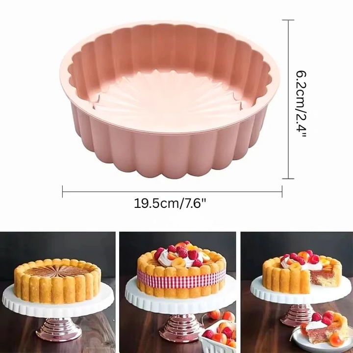Multifunksjonell Silikon Kakeform Gjenbrukbar Nonstick Rund Bakepan | Luvikno