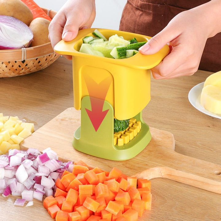 Multifunksjonell Grønnsakskutter Fries Cutter Håndtrykk Dicer | Luvikno
