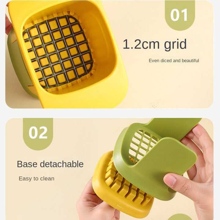 Multifunksjonell Grønnsakskutter Fries Cutter Håndtrykk Dicer | Luvikno