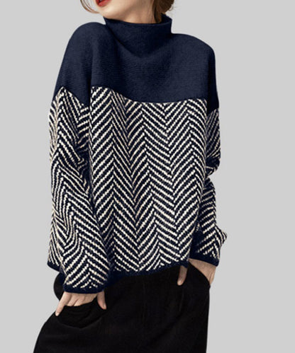 Luvik | Retro Värilohko Puolikaulusneule