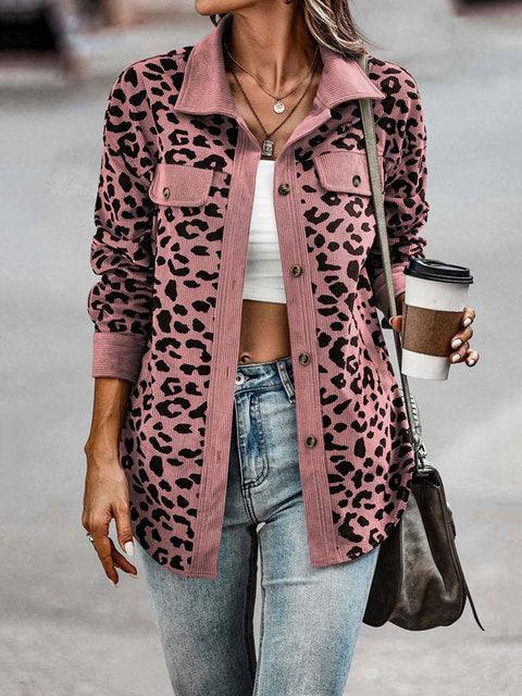 Luvik | Kåt i kordfløyel for kvinner med leopardmønster
