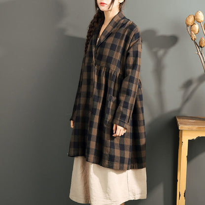 Luvik | Sukat ja pitkät hihat suklaan kuvioilla suurempi koko korkeavyötäröiset takit