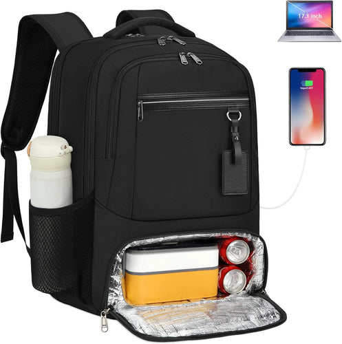 Vanntett Laptop & Lunsj Ryggsekk med USB-port – Multi-kompartments Reisebag | Luvikno