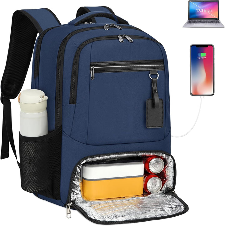 Vanntett Laptop & Lunsj Ryggsekk med USB-port – Multi-kompartments Reisebag | Luvikno
