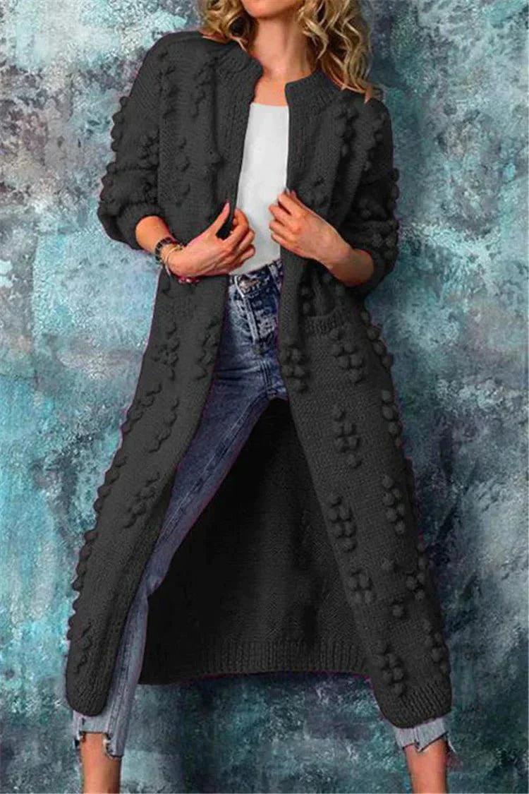 Luvik | Long cardigan en matériau doux et chaud avec texture