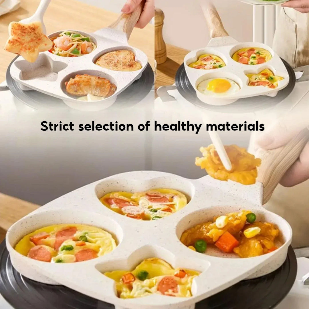 Non stick Mini Frokost Stekepanne Medisinsk Stein Tre former | Luvikno