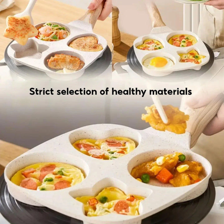 Non stick Mini Frokost Stekepanne Medisinsk Stein Tre former | Luvikno