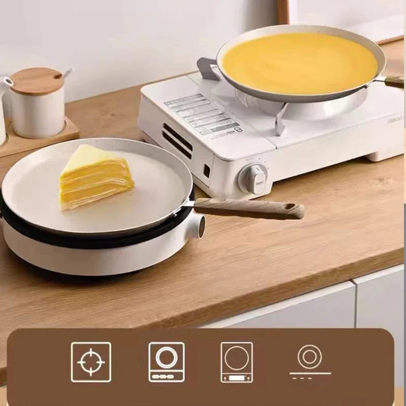 Non-Stick Omelettpanne Pizza Matlaging Induksjon Gassovn Stekepanne | Luvikno