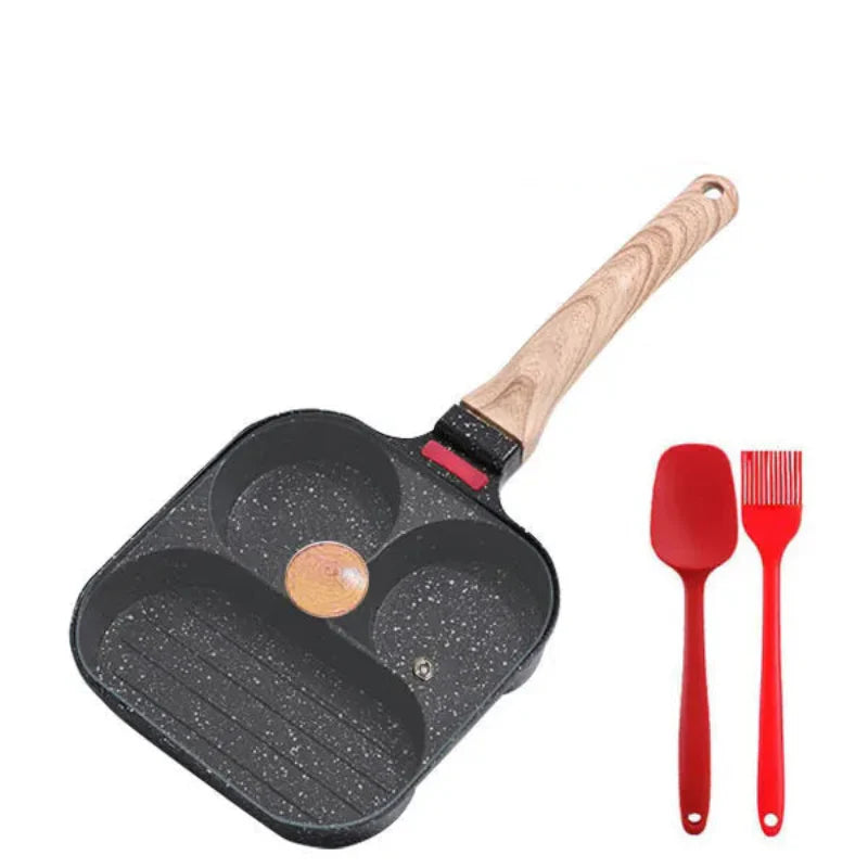 Non-stick egg stekepanne med lokk kjøkken frokost grill panne | Luvikno