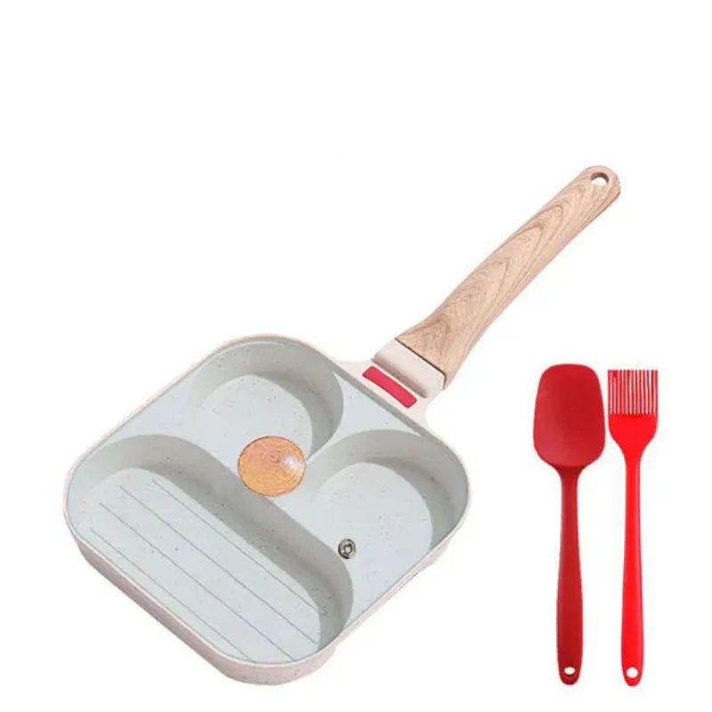 Non-stick egg stekepanne med lokk kjøkken frokost grill panne | Luvikno