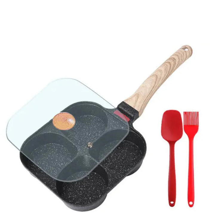 Non-stick egg stekepanne med lokk kjøkken frokost grill panne | Luvikno
