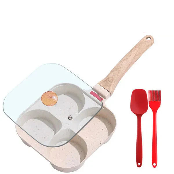 Non-stick egg stekepanne med lokk kjøkken frokost grill panne | Luvikno