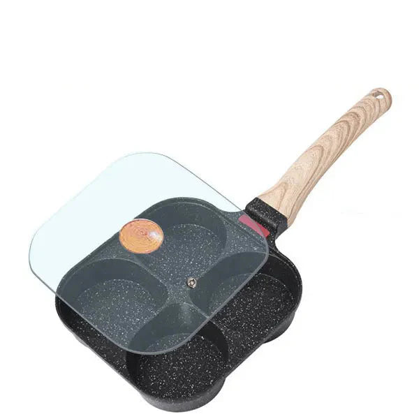 Non-stick egg stekepanne med lokk kjøkken frokost grill panne | Luvikno