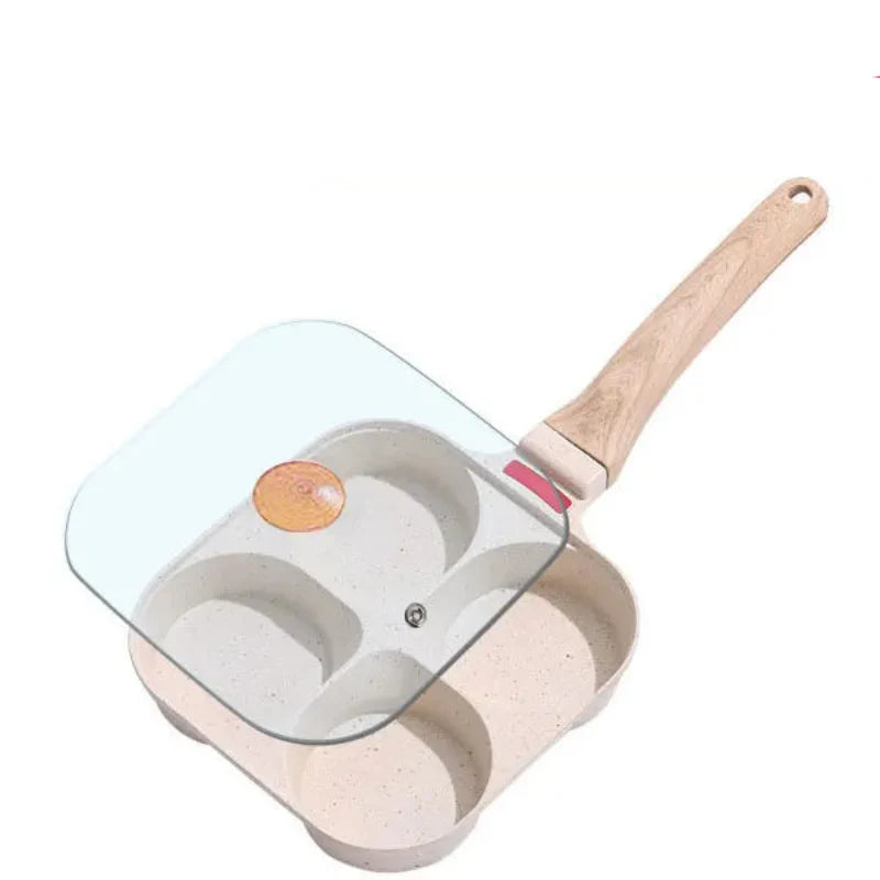 Non-stick egg stekepanne med lokk kjøkken frokost grill panne | Luvikno