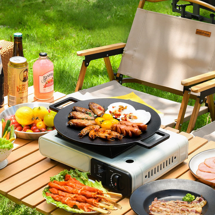 Non-stick stekepanne Utendørs støpejern BBQ-plater Camping grillpanne | Luvikno