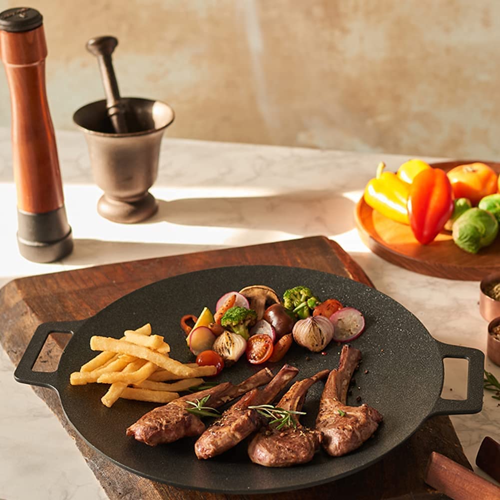 Non-stick stekepanne Utendørs støpejern BBQ-plater Camping grillpanne | Luvikno