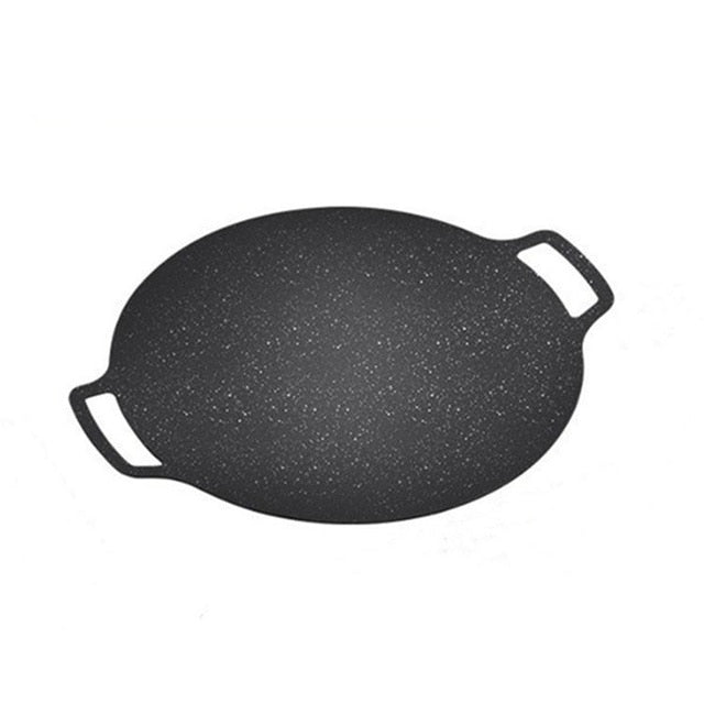 Non-stick stekepanne Utendørs støpejern BBQ-plater Camping grillpanne | Luvikno