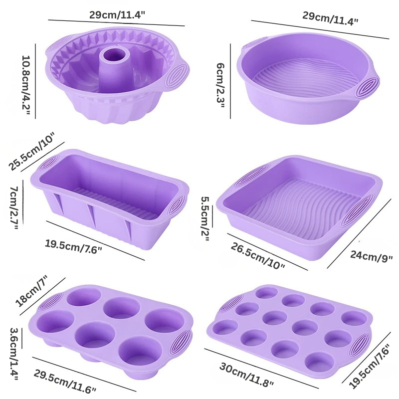 Non-stick silikon bakeverktøy kake muffin brød baking former tilbehør | Luvikno