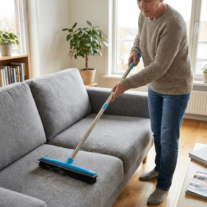 Fjernbørste for dyrehår med teleskopisk håndtak | Luvikno