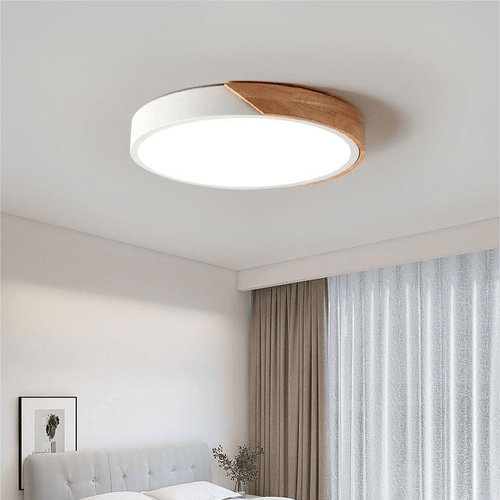 Luvikno | Nordic Wood LED Taklampe – Macaron Design, 23–30cm