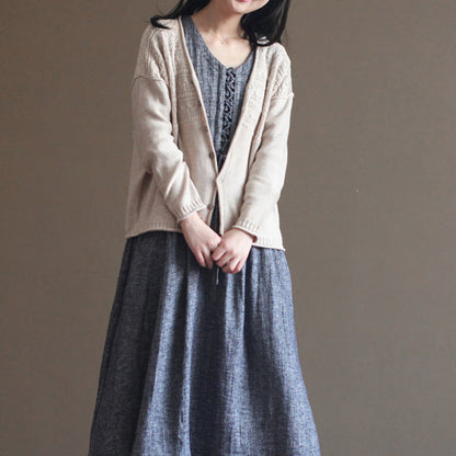 Luvik | Vintage Puuvilla Takit Rentoa Pitkät hihat Liivit Ulkovaatteet