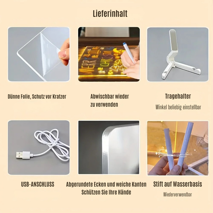 Luvikno | LumiArt LED skilt | Kreativt tegnebrett for strålende kunstverk