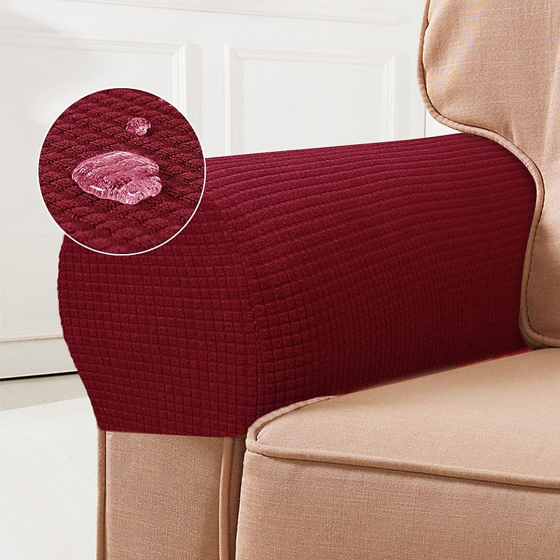 Luvikno | Stretch Armlene Dekks – Spandex Dekks for Stoler & Lenestoler, Sett med 2, Bordeaux
