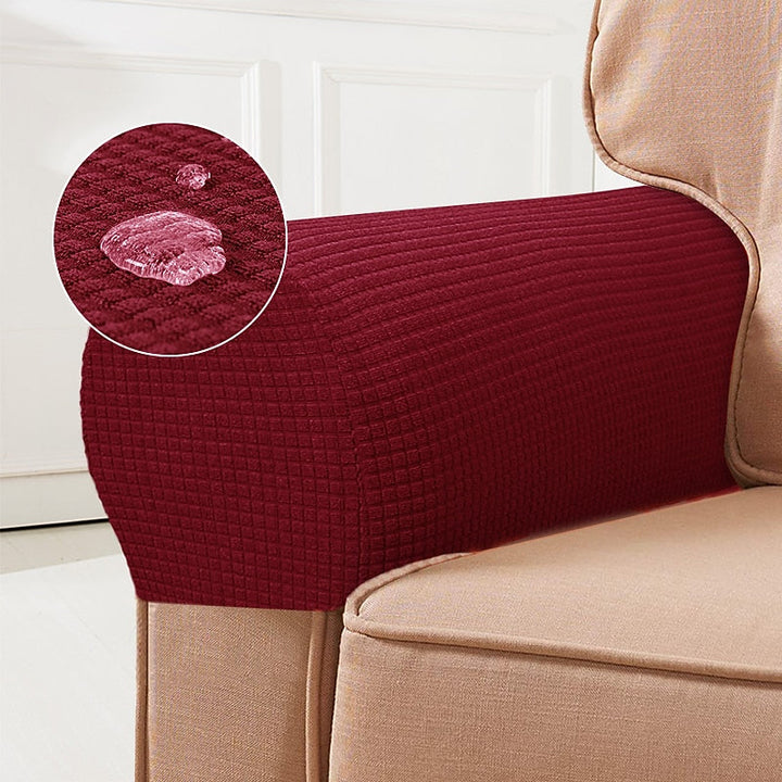 Luvikno | Stretch Armlene Dekks – Spandex Dekks for Stoler & Lenestoler, Sett med 2, Bordeaux