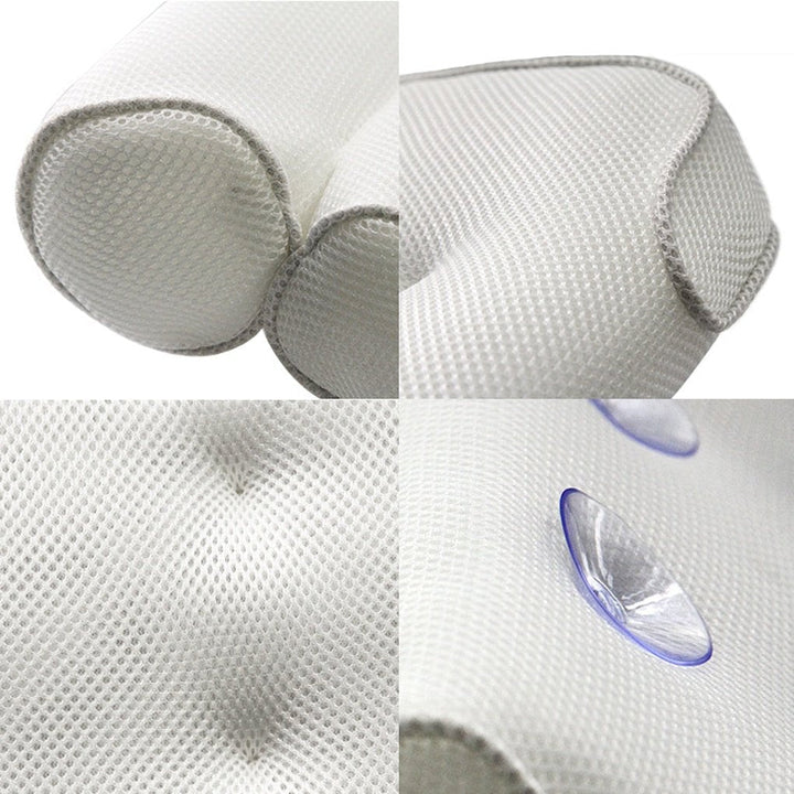 Ortopedisk Badekarpute - Pustende Badekar Hodepute laget av 3D Mesh-Stoff med Sugekopper Luvikno